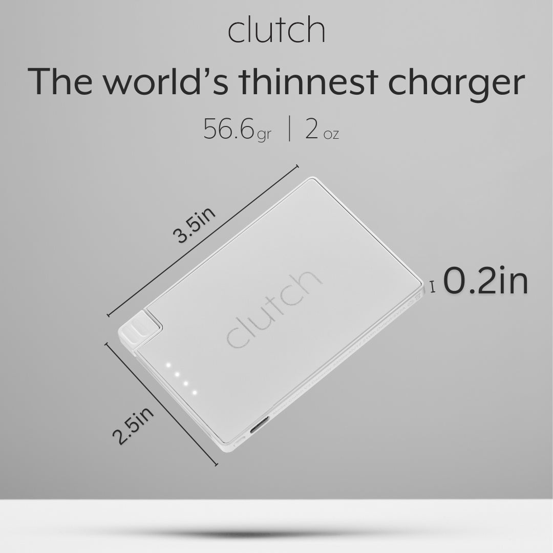 Clutch Charger Lightning World’s Thinnest Portable Phone Charger