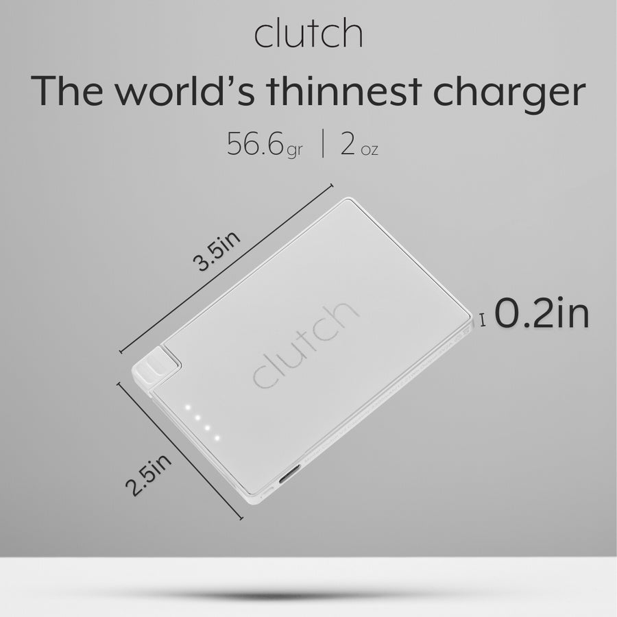 Clutch Charger Lightning World’s Thinnest Portable Phone Charger
