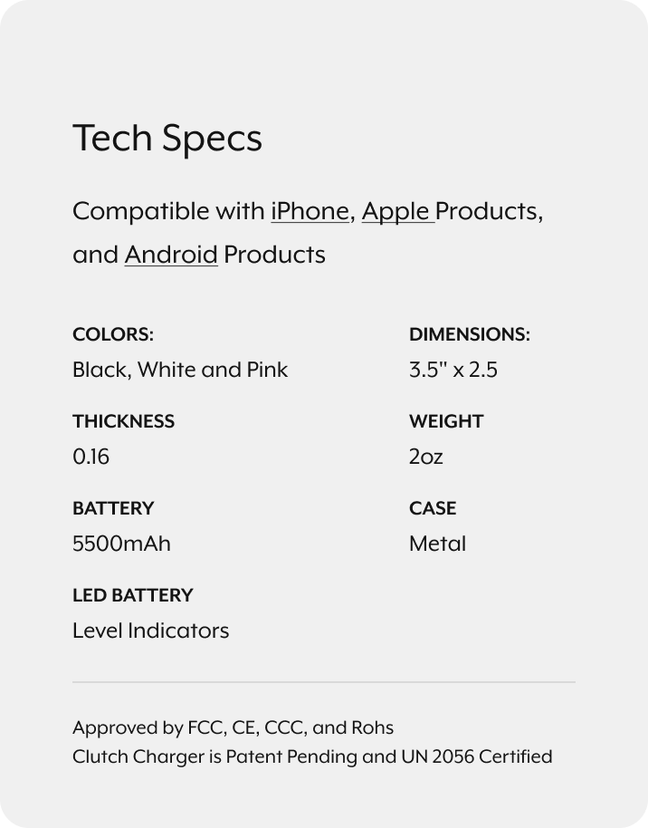 Tech specs mobile